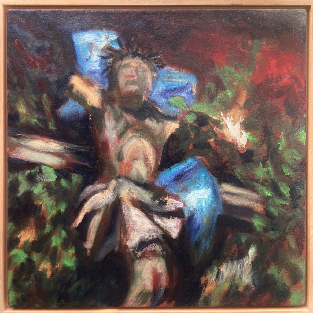 Crucifix, olieverf op linnen, 50x50cm, 2003