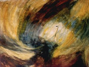 Ship in a storm (after Turner), egg tempera on paper, 50X65cm, 1995